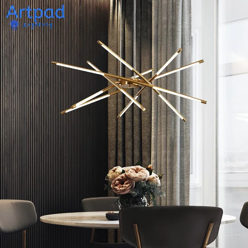

Artpad Modern Nordic Gold/Black LED Chandeliers Lighting for Living Dining Room Home Decoration Hanging Lamp Minimalist Style