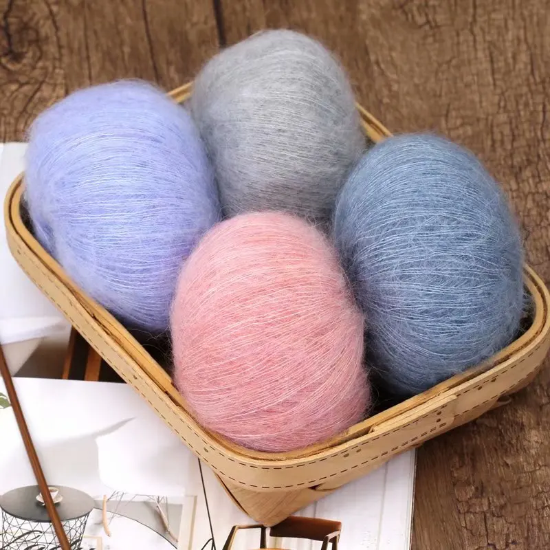 

1pcs 25g/ball South African Young Mohair Wool Handmade Diy Woven Cotton Scarf Slippers Woven Rope Wool Ball DIY