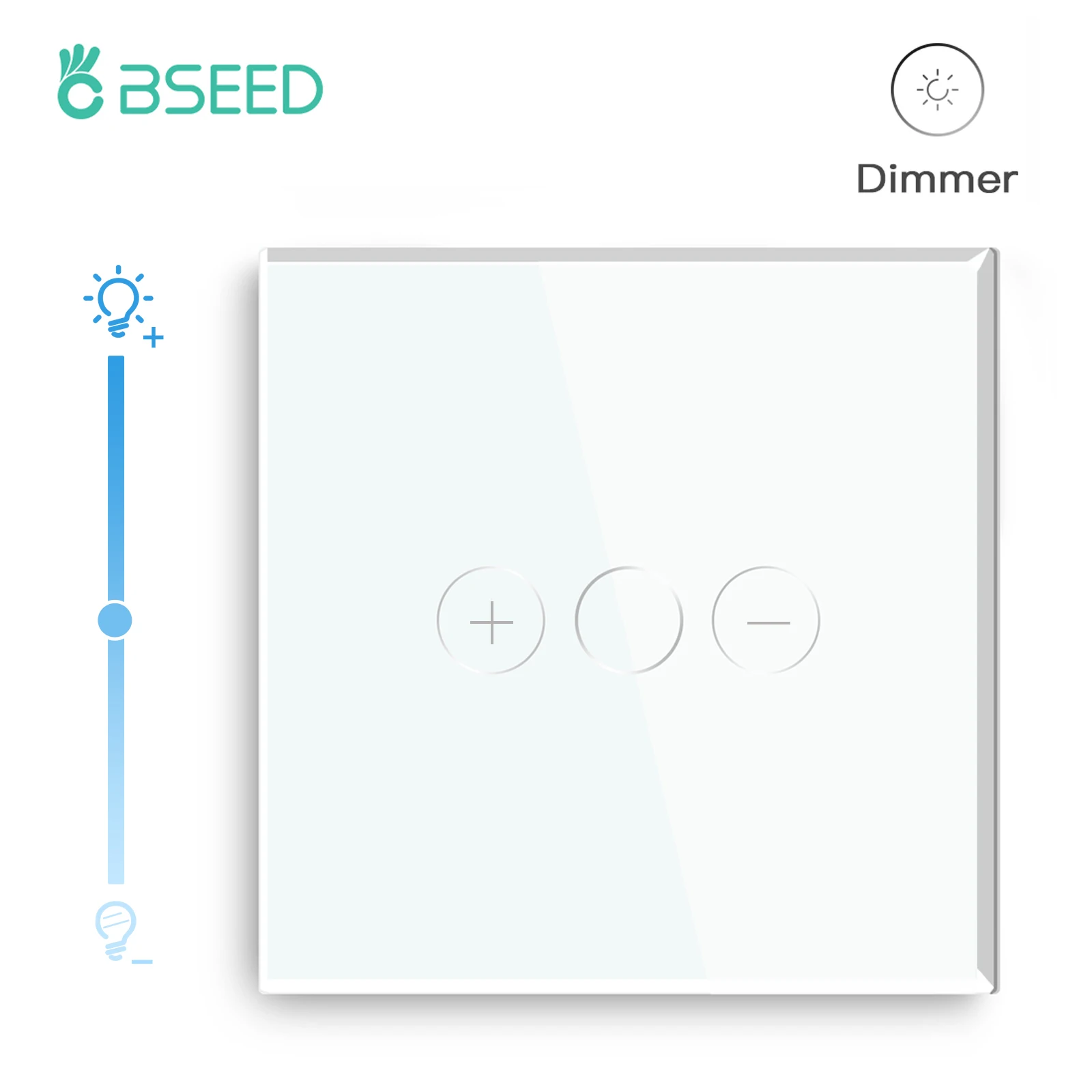 INTERRUPTORES  Bseed Led Dimmer Switch 1gang Interruptor de Toque Dimmer com Luz de Fundo Azul 1way Padrão da ue Interruptor de Parede Regulável