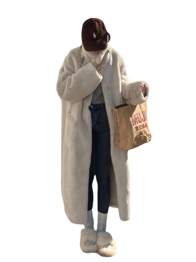 Wool coat Women's autumn and winter long loose thin coat