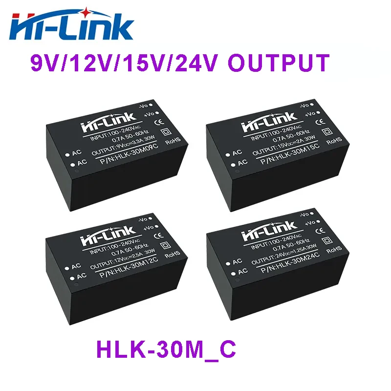 

Бесплатная доставка, 5 шт./партия, 9 В/12 В/15 В/24 В переменного тока, Hi Link, конвертер постоянного и переменного тока, HLK-30M09C 30M12C, 30M15C, 30M24C, переключатель питания, монтаж печатной платы