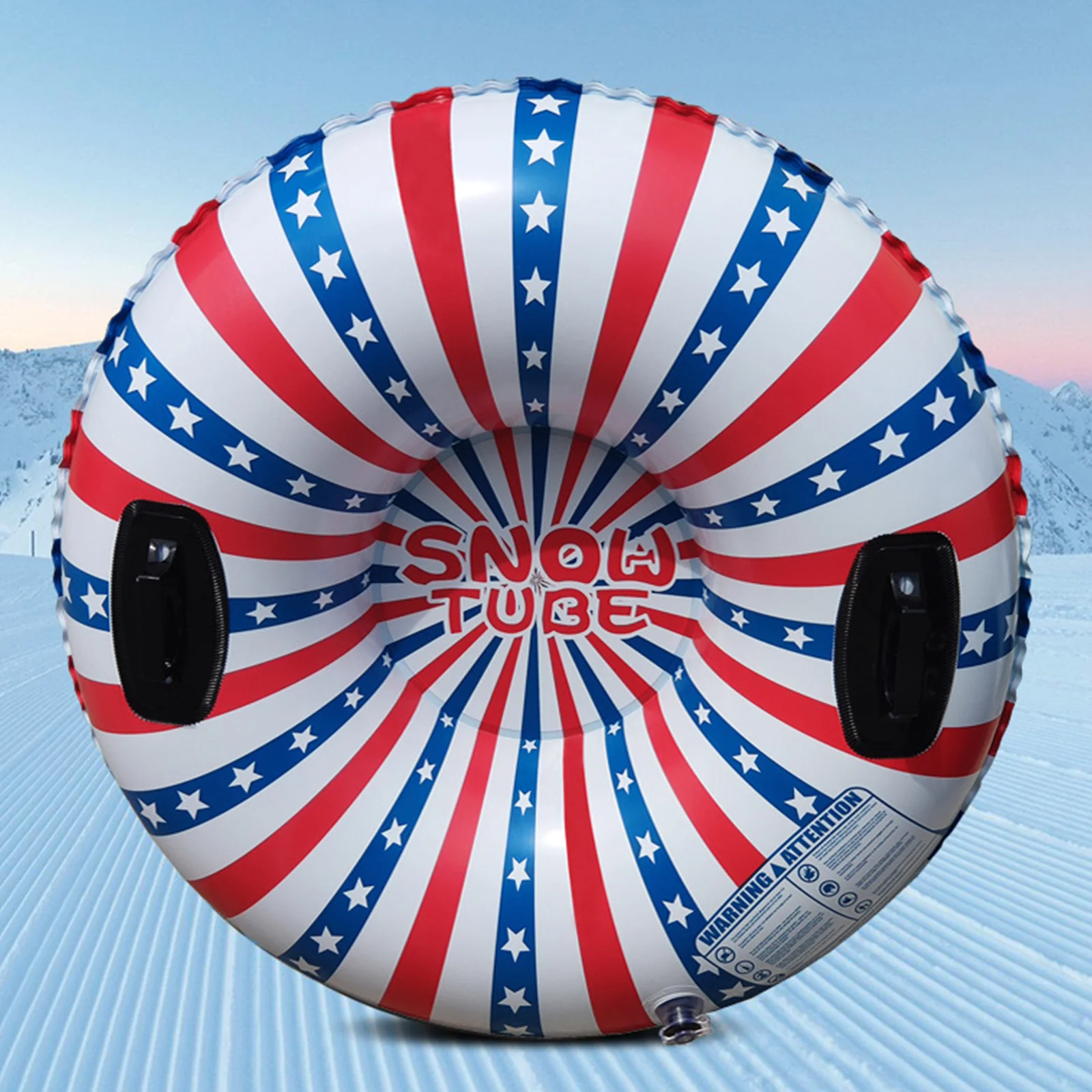 

Water Skiing Circle PVC Sleds with Double Handle Inflatable Winter Snowboard Scratch-proof Leak-proof Christmas Gift
