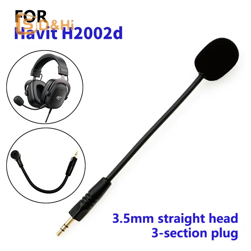 Фото Сменный микрофон 3,5 мм для игровой гарнитуры Havit H2002d, сменный микрофон для киберспортивных игр, сменный микрофон для Havit H2002d №3