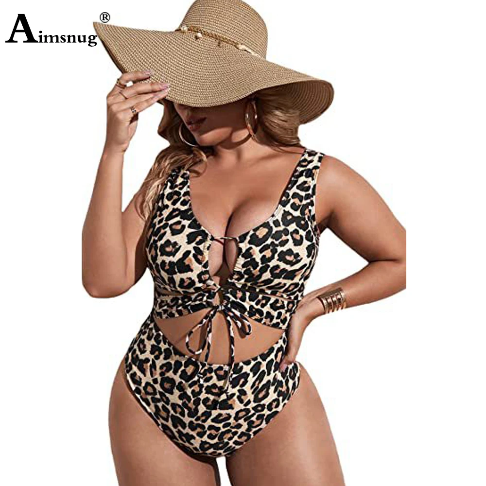 

Women High Cut Onesie Swimsuit Large Size 4xl Ladies Swimwear Model Leopard Print Swimsuits Sexy Push Up Swim Clothing 2022
