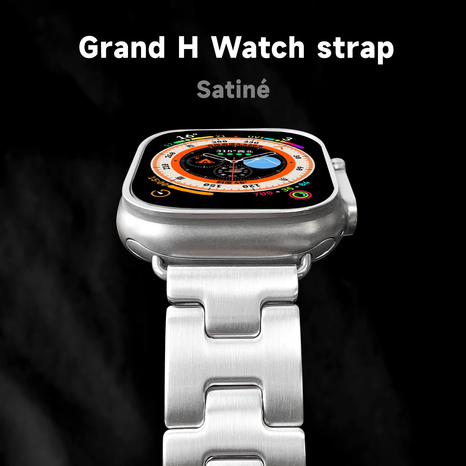 2024 Новый ремешок Satine H для Apple Watch 10 9 8 7 6 Se 5 Iwatch Ultra 2 Ремешок 49 мм 46 45 44 42