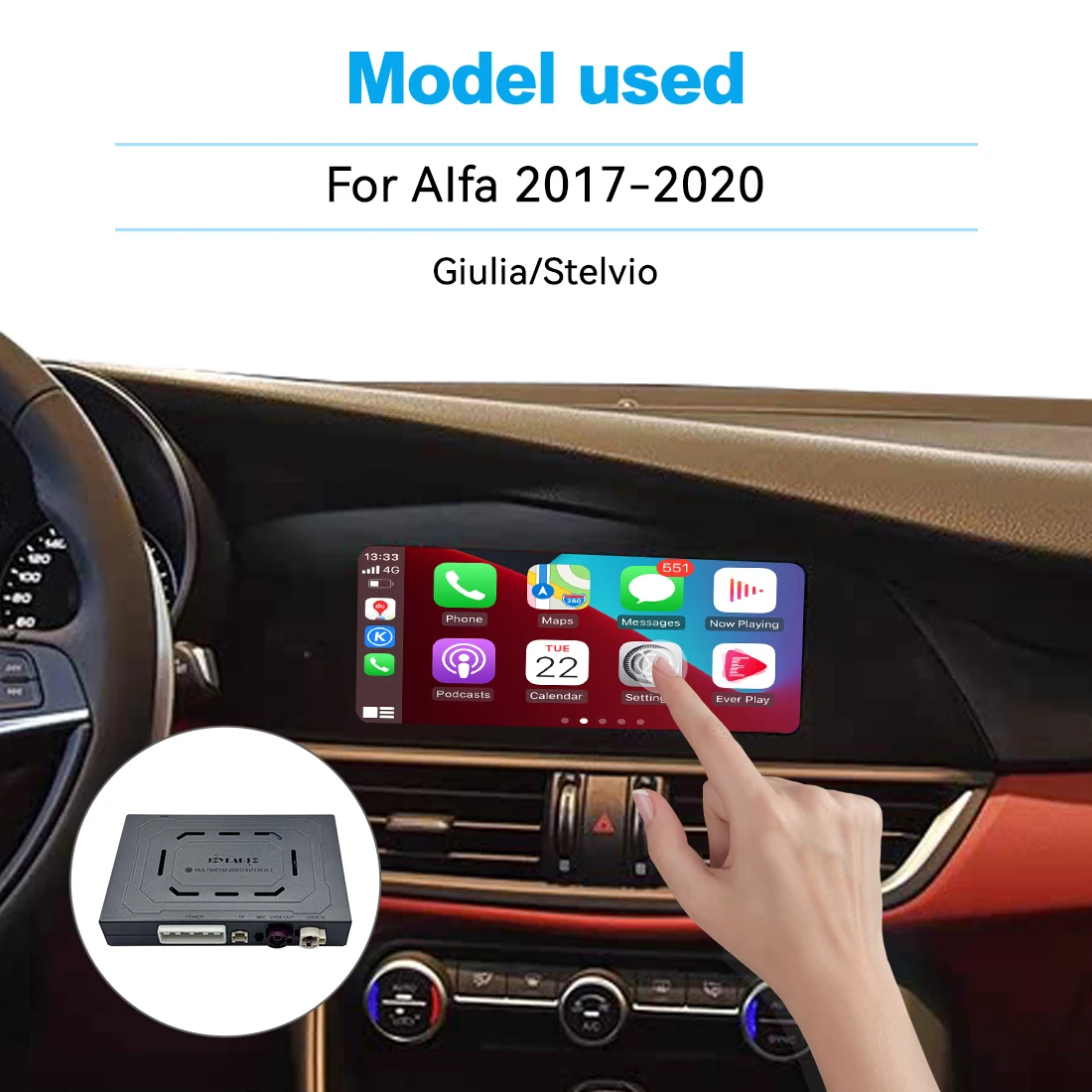 Фото Беспроводной модуль JoyeAuto Decoder CarPlay Android Auto для умных автомобильных систем Alfa Giulia/Stelvio 2017-2019 с функциями Mirror-Link и AirPlay №2