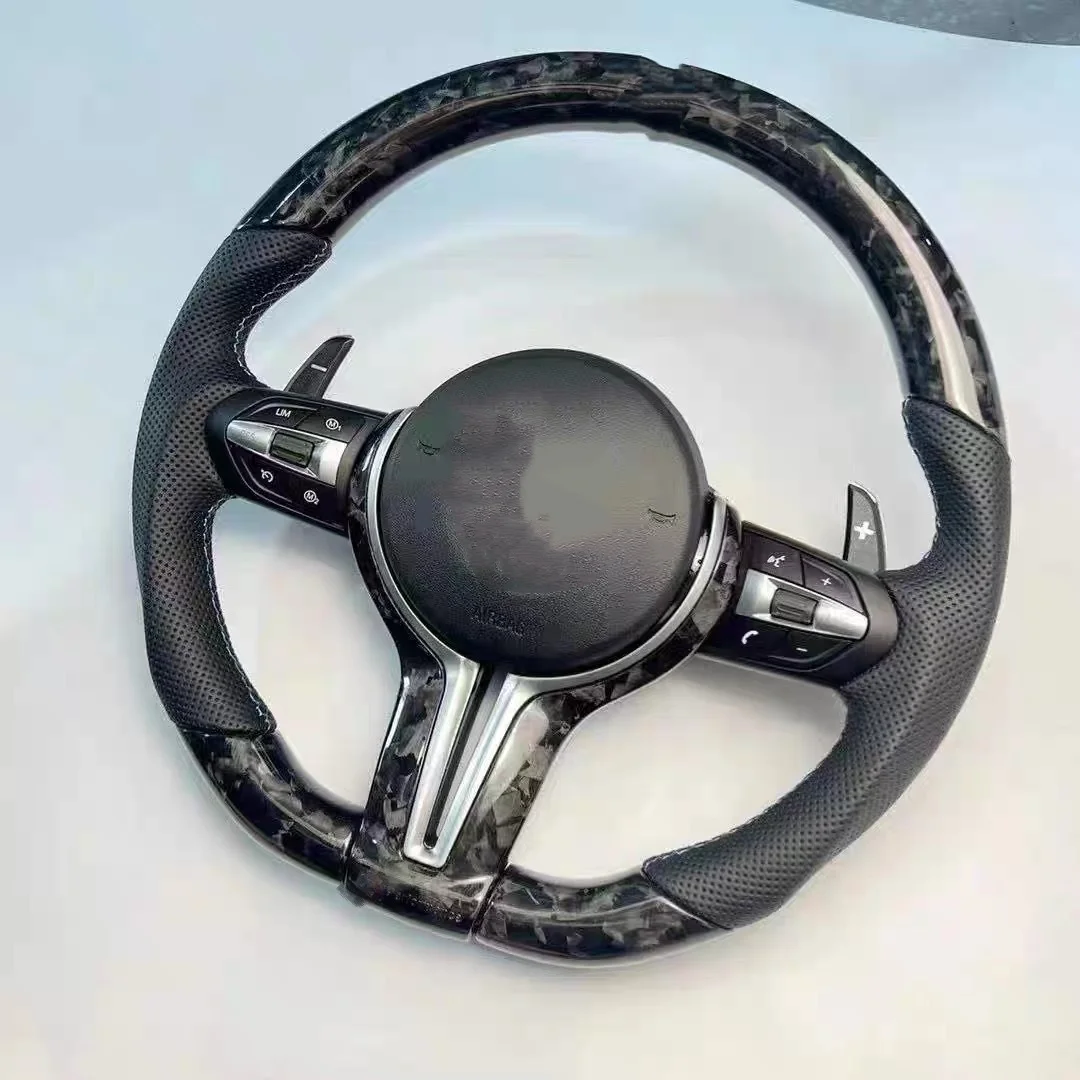 Фото Кожаный автомобильный руль YLA для BMW M3 M4 M5 M6 F30 F10 F15 F36 F01 F20 F22 F25 F31 F32 E70 E71 E90 E91 E92 X1 X2 X3 X4 X5 X6 №5