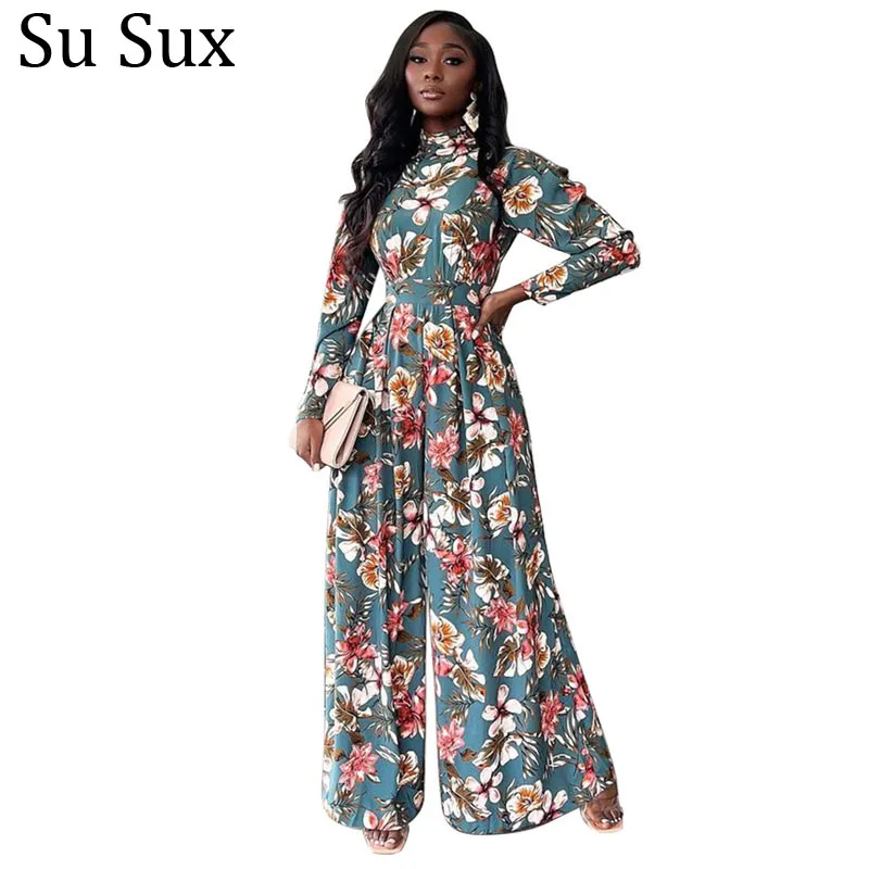 

Женский комбинезон с длинным рукавом, винтажный комбинезон с цветочным принтом и широкими штанинами, осень 2022