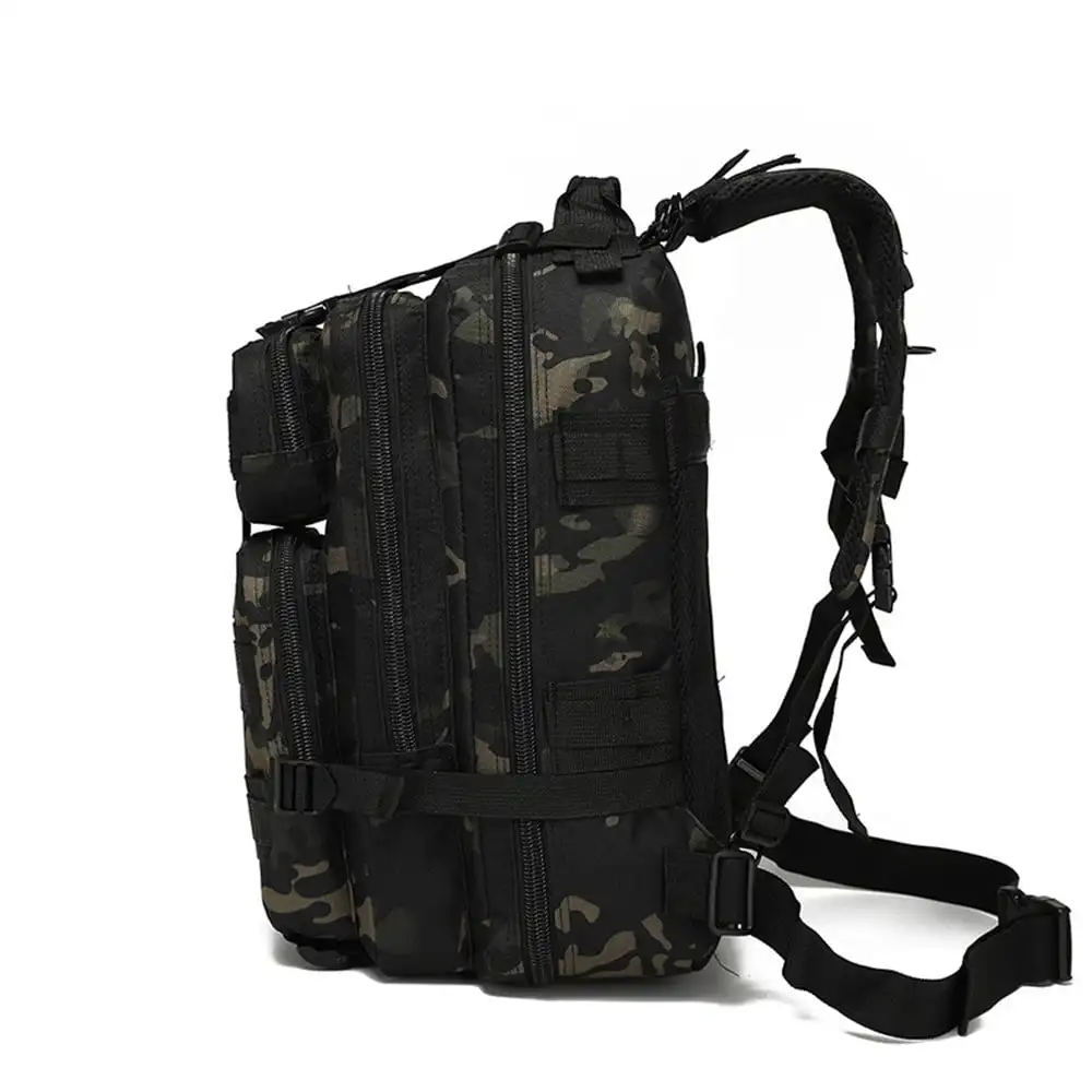 30L Military Tactical Sport Camping Hiking Bag Oxford Nylon Backpack  Climb,Black Camo