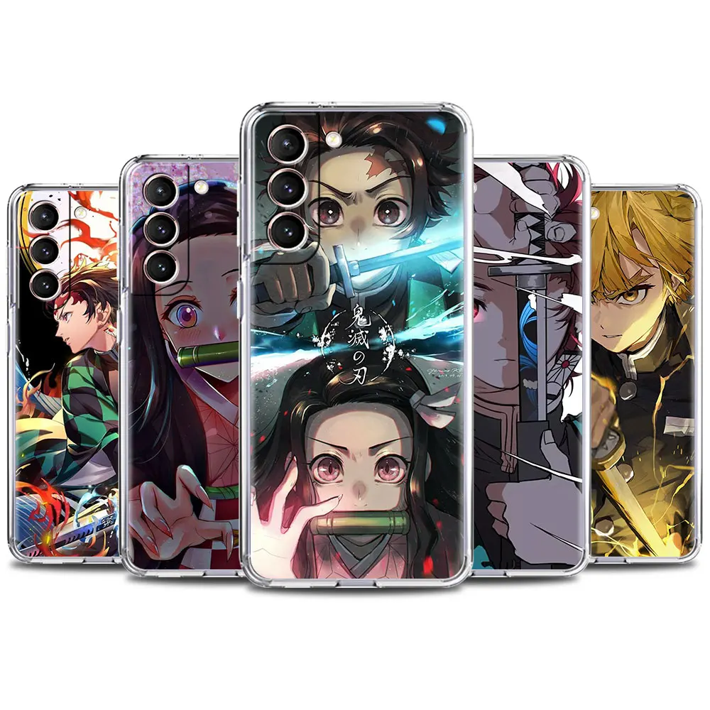 

Case For Samsung Galaxy S22 ultra S21+ S20FE S10 Lite S10e S9 S8 Plus s7 edge S30 Phone Cover Demon Slayer Kimetsu No Yaiba