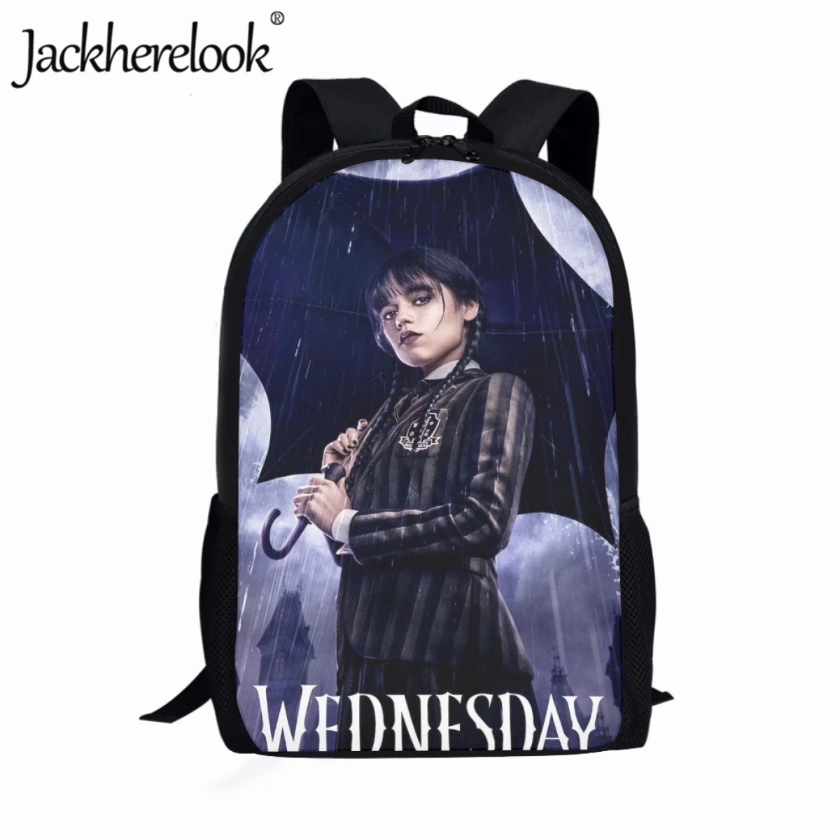 Jackherelook Wednesday Addams Backpack Teenager Children School Bags Academy Gothic Girl Book Bag Student Casual Laptop Knapsack