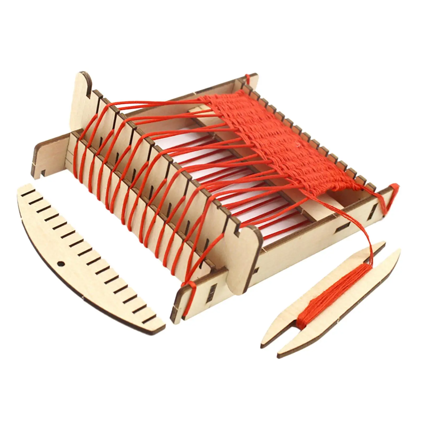 

DIY Weaving Loom Knitting Loom Intellectual Toy Weaving Machine Wooden Knitting Frame with Accs Toy Weave Tool for Children Kids