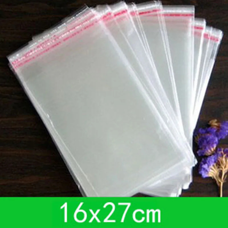 

500pcs 16x27cm Transparent Self-adhesive OPP Poly Plastic Envelope Packaging Bags Self Sealing Resealable Clear Cellophane Bag