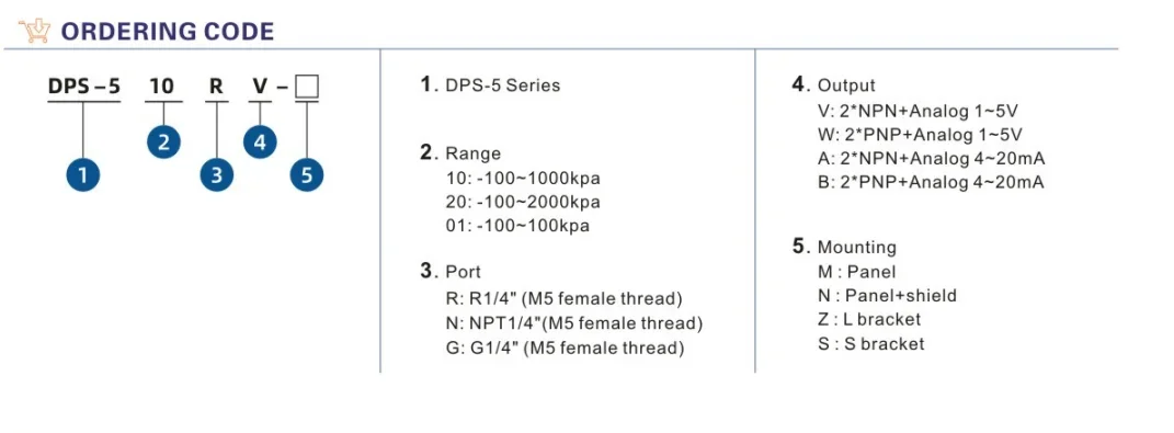 Датчик давления воздуха серии DPS высокоточный цифровой датчик со светодиодной