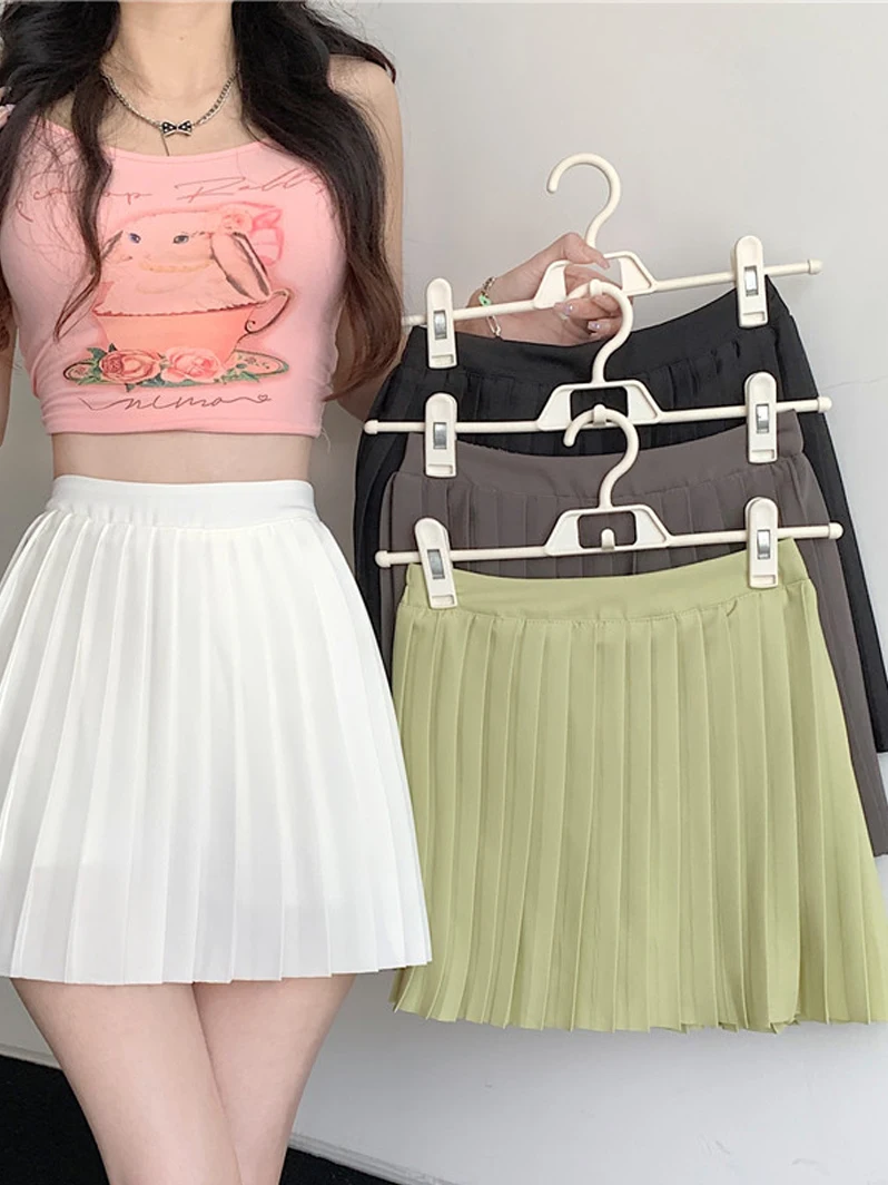 

Pleated Skirt 2023 New Style High Waist Polester Women Sexy Summer Temperament Short Skirt