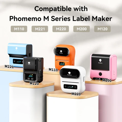 Бумага для изготовления этикеток Phomemo M110, клейкая бумага для этикеток, белая водонепроницаемая термонаклейка для портативного принтера M110 M221 M200 M220