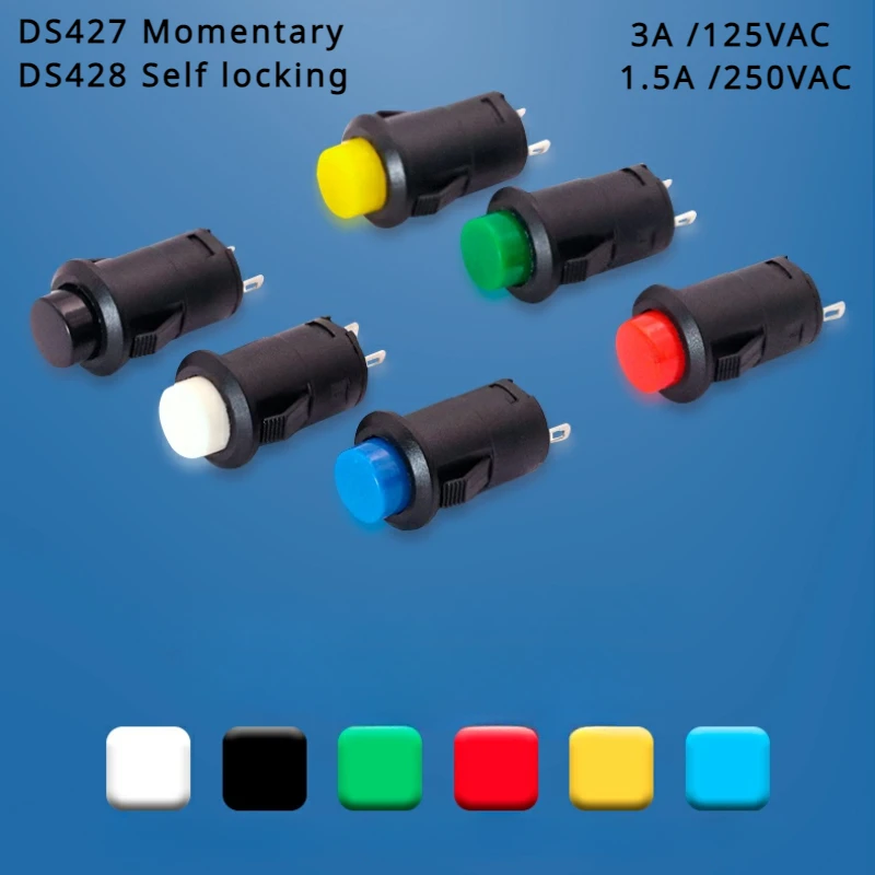 Самоблокирующиеся/Мгновенные кнопочные переключатели DS427 DS428 12 мм выключаемый