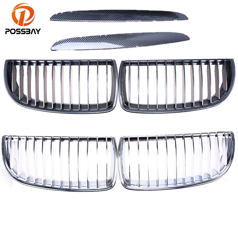 

POSSBAY Carbon Fiber Front Grille Grills for BMW 3-Series E90 318i/320d Sedan 2005 2006 2007 2008 Pre-facelift Racing Grilles