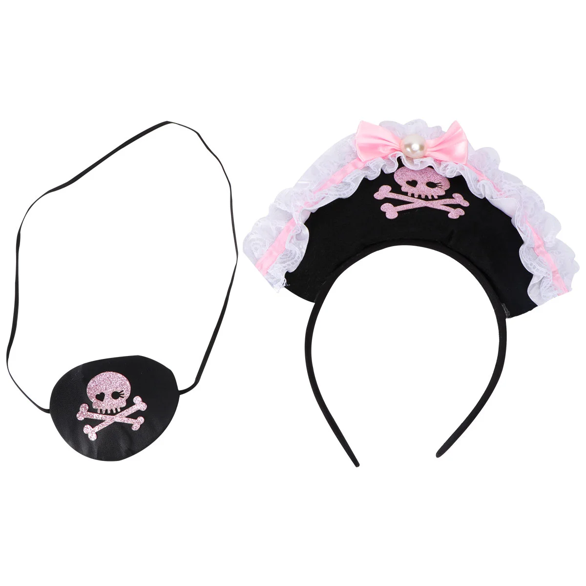 

Pirate Headband Party Headdress Blindfold Headbands Girls Hair Hoop Bow Tie Photography Props Performance Hairband Creepy