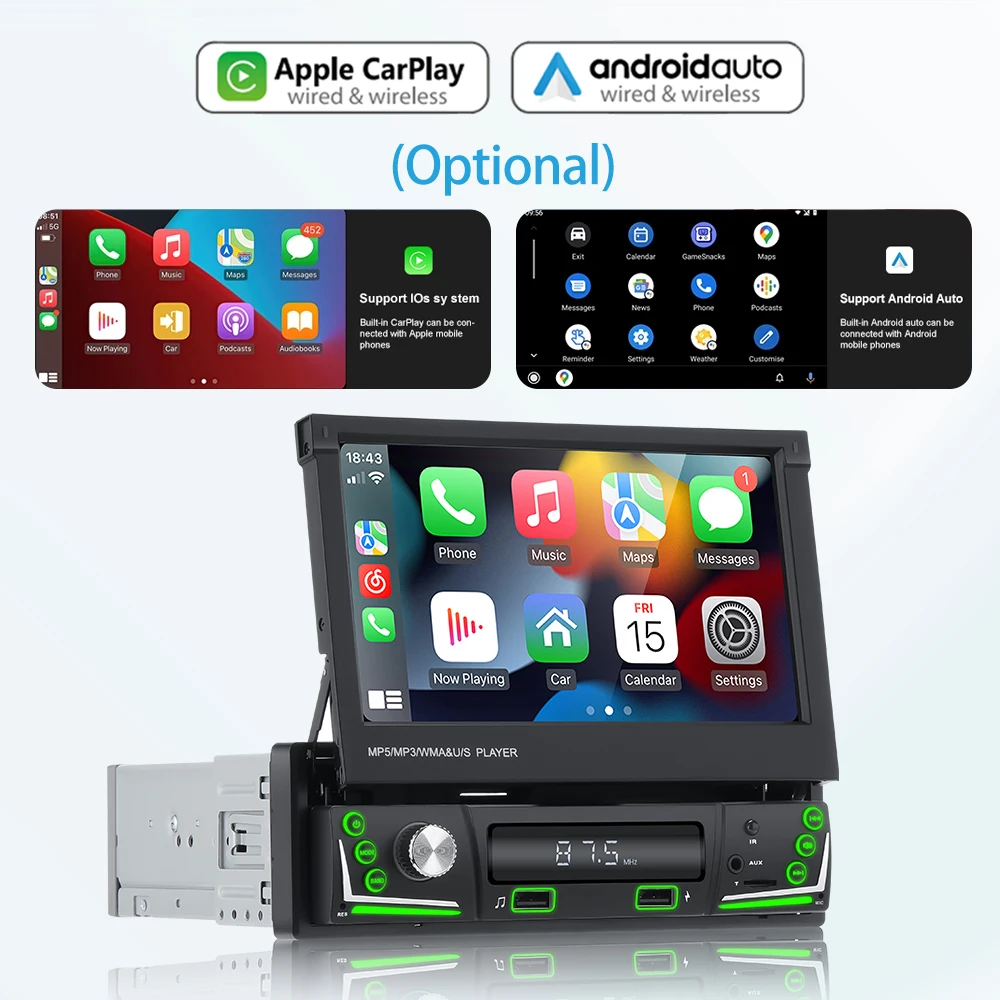 1 samochodowy odtwarzacz Stereo Din audio Radio Android Bluetooth 1 DIN 7 "HD Carplay Android Auto chowany ekran dotykowy odtwarzacz multimedialny odtwarzacz MP5 TF FM USB 3 1 samochodowy odtwarzacz Stereo Din audio Radio Android Bluetooth 1 DIN 7 "HD Carplay Android Auto chowany ekran dotykowy odtwarzacz multimedialny odtwarzacz MP5 TF FM USB 3