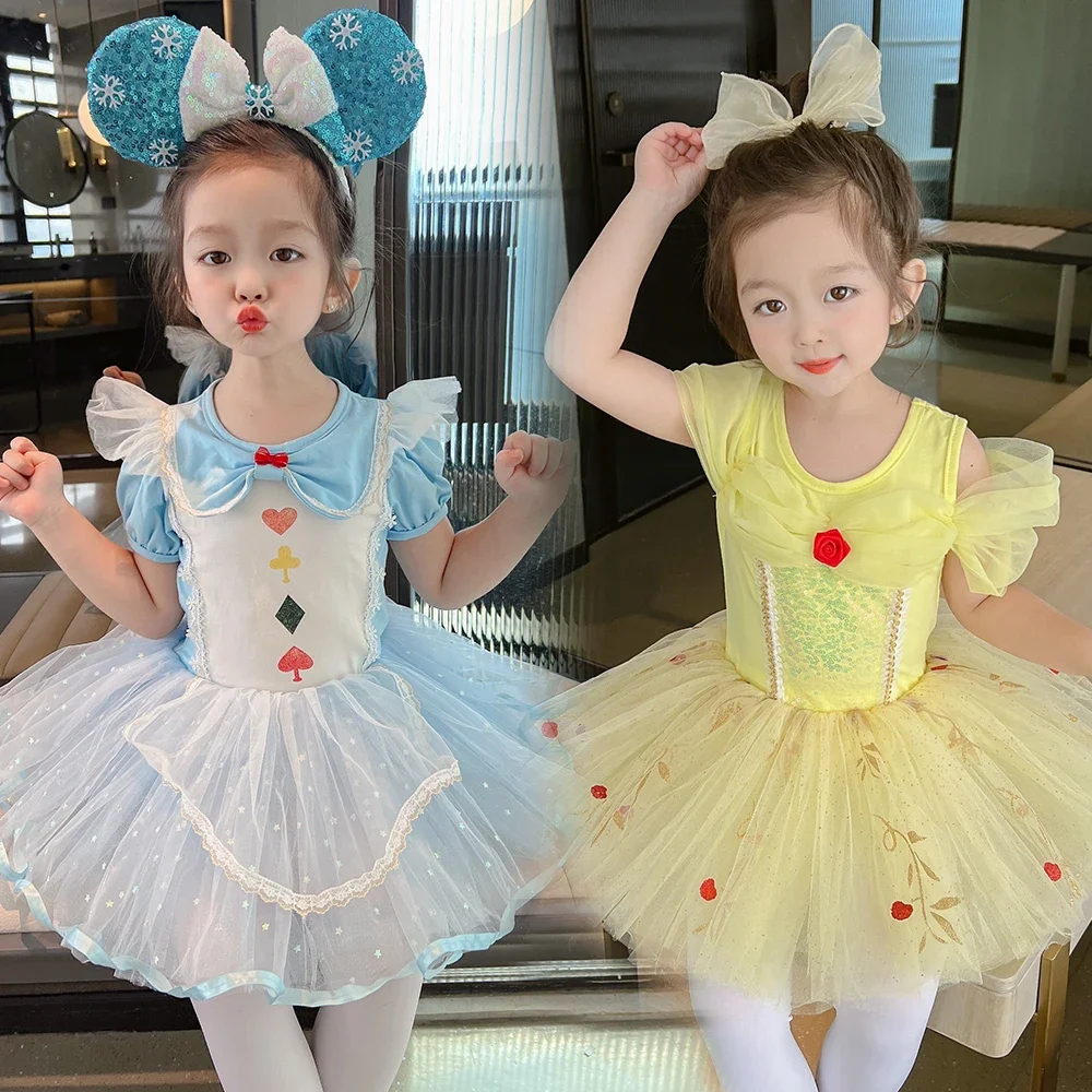 

Ballet Dance Dress for Girls Kids Short Sleeves Tulle Dance Wear High Quality Ballet Tutu Dress Gymnastics Leotard Dance Wear