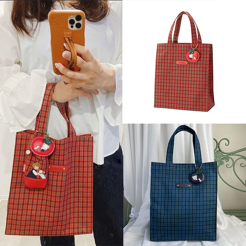 

New Lesportsac Plaid Print Large Capacity Vertical Urban Leisure Simple Waterproof Handheld Shoulder Bag Christmas Birthday Gift