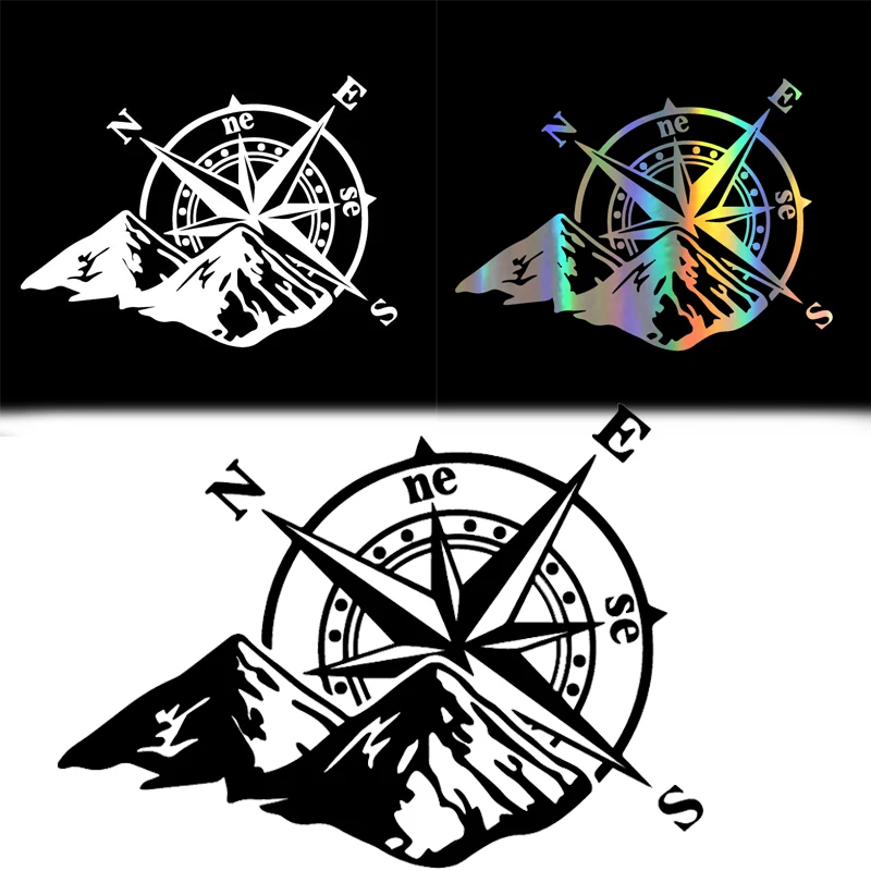 

Mountain Compass Car Sticker Hot Fashion Adventure Sports Style Auto Body Window Styling Decoration Laser Decals Car Accessories