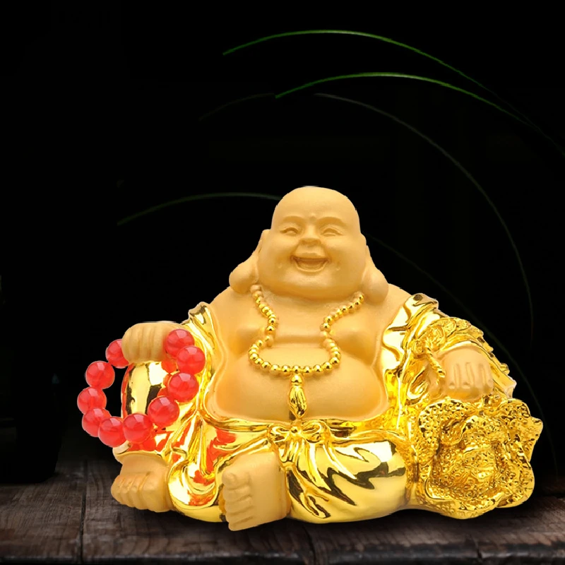 

Maitreya Statue Modern Art Sculpture Crafts Resin Home Decoration Accessories Laughing Buddha Ornaments Car Decoration Gifts