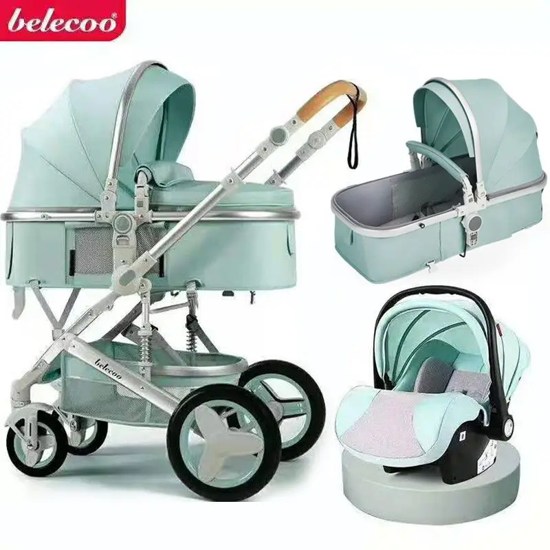 Travel Baby Stroller with Newborn Baby Seat Baby Stroller 3 In 1 with Car Seat Newborn Baby Bassinet Car Seat Cradle Wheelchair