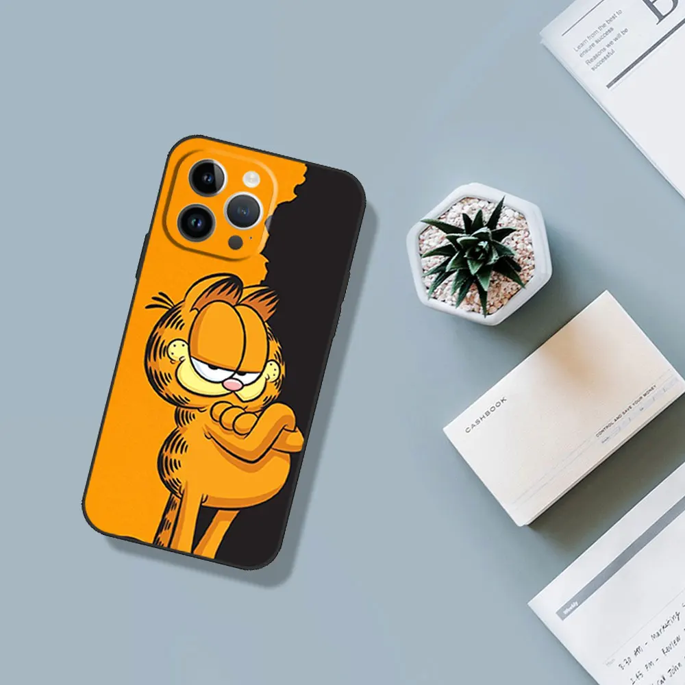 Yellwo G-Gar F-Field Cat Phone Case For Samsung A03 A04 A05 S A13 A14 A22 A34 A53 4G 5G S22 S23 ULTRA Black Soft Silicone Cover