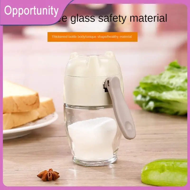 

Can Measure Salt Bottle Glass Pp Seasoning Tank Household Press Seasoning Box Kitchen Accessories Quantitative Control Kitchen