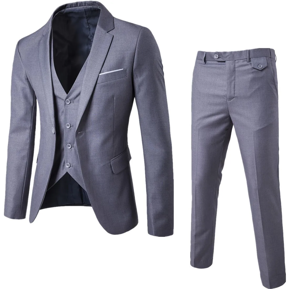 

Men Blazers 3 Pieces Sets Luxury Elegant Wedding 2 Suits Formal Business Full Vest Pants Coats Classic Jackets Free Shipping