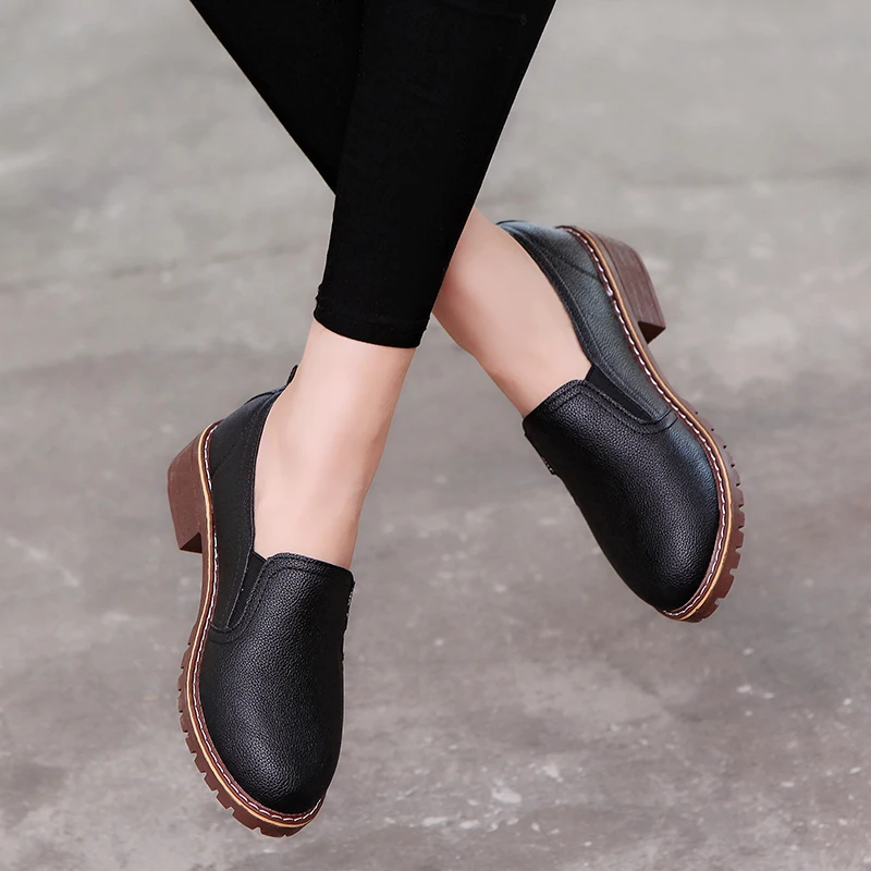 

Women Flat Lace-Up Oxford Shoes Soft Leather Sneakers Low Medium Heeels Pumps Slip on Loafers Summer Footwear for Woman