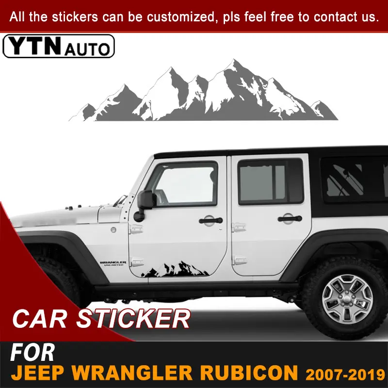 Наклейки на боковые двери автомобиля для Jeep Wrangler Rubicon JK JL 2007-2015 2016 2017 2018 2019 горы по