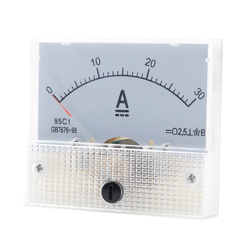 

1 Piece DC Voltmeter Pointer Head 85C1-DC 30A White ABS Analog Ammeter Panel Meter