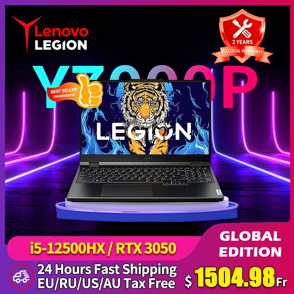 

Lenovo Legion Y7000P 2022 Laptop Gaming Notebook 12th Intel i5-12500H RTX3050Ti 165Hz 15.6inch Windows 11 PC Backlit Keyboard