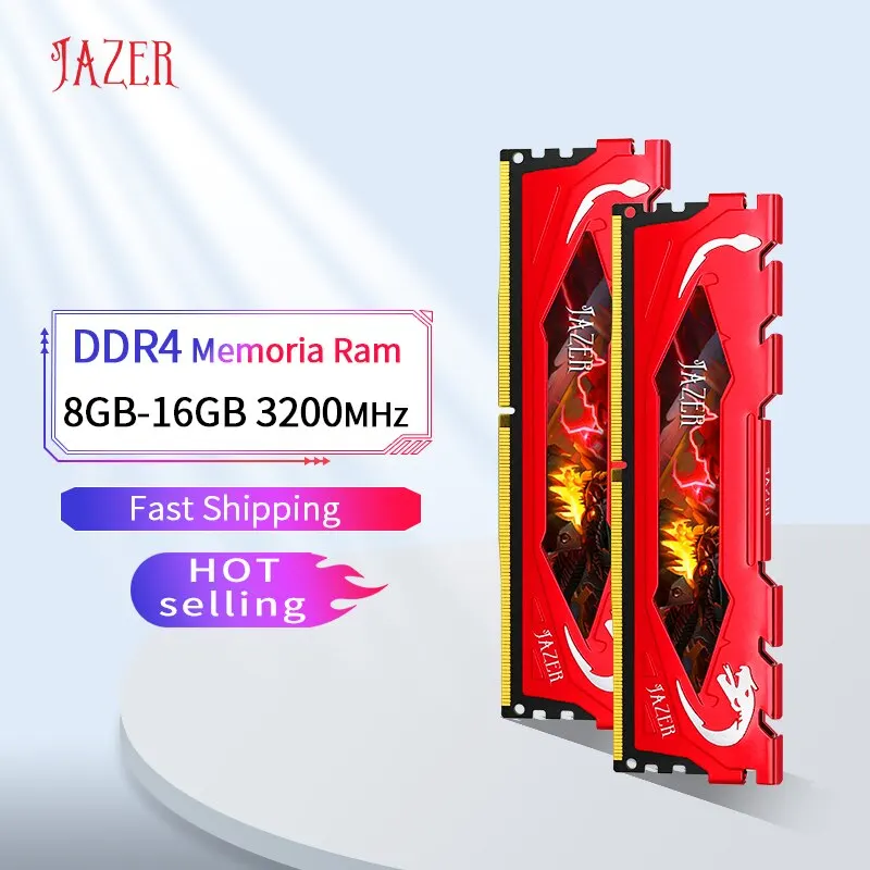 Настольная память JAZER DDR4, 16 ГБ, 8 ГБ, 3200 МГц, Новая Память Dimm PC4, настольная игровая память с поддержкой материнской платы, Память DDR4