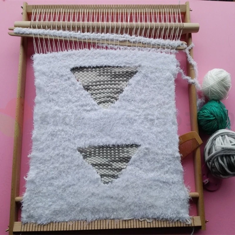 

Household children's educational Toy beech wool weaving machine ancient handmade sewing machine large wooden lift