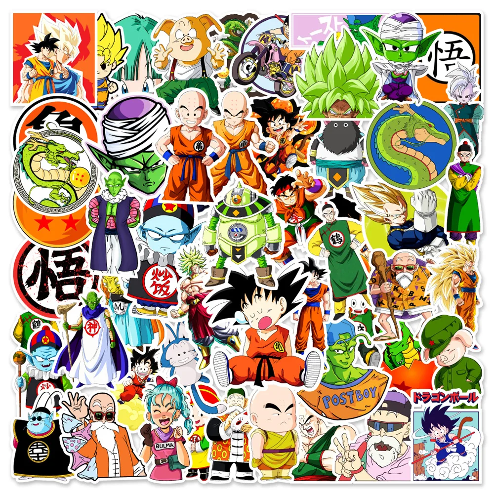 

50psc Dragon Ball Cool Anime Stickers Decals Decoration DIY Phone Notebook Suitcase Laptop Fridge Wall Graffiti Sticker