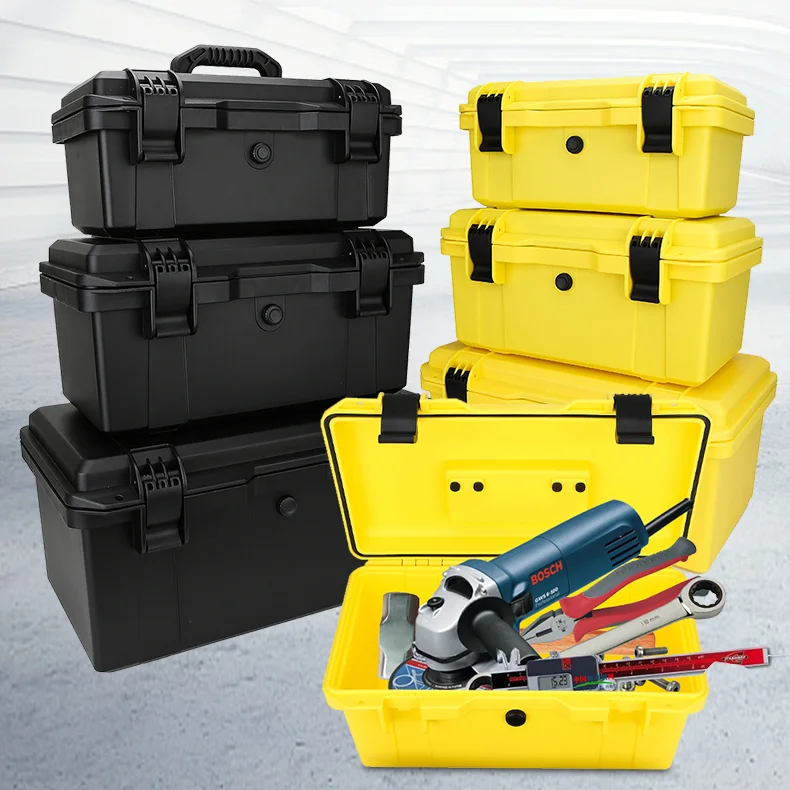 Household Waterproof Tool Case Plastic Potable Suitcase Repair Tool Box Impact Resistant Cassetta Attrezzi Home Repair DK50TB