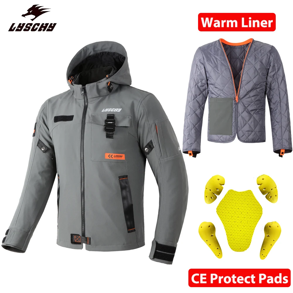 Летняя мотоциклетная куртка LYSCHY Мужская черная для езды на мотоцикле