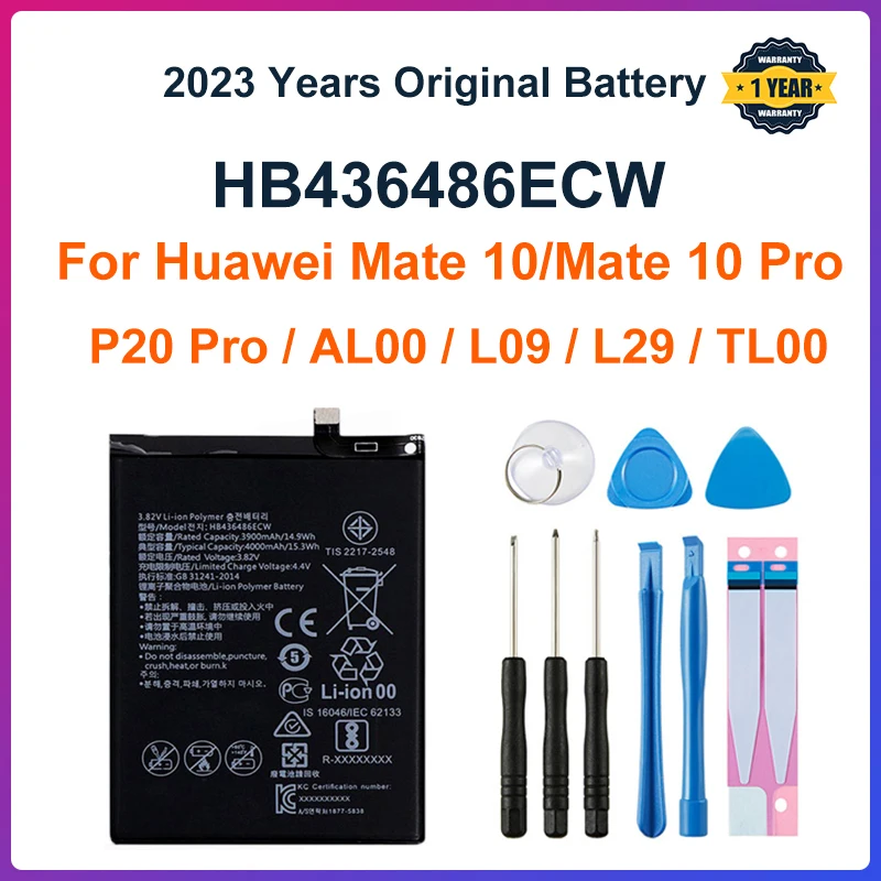 

100% Orginal HB436486ECW 4000mAh Battery For Huawei Mate 10 Mate 10 Pro /P20 Pro AL00 L09 L29 TL00 Batteries +Tools