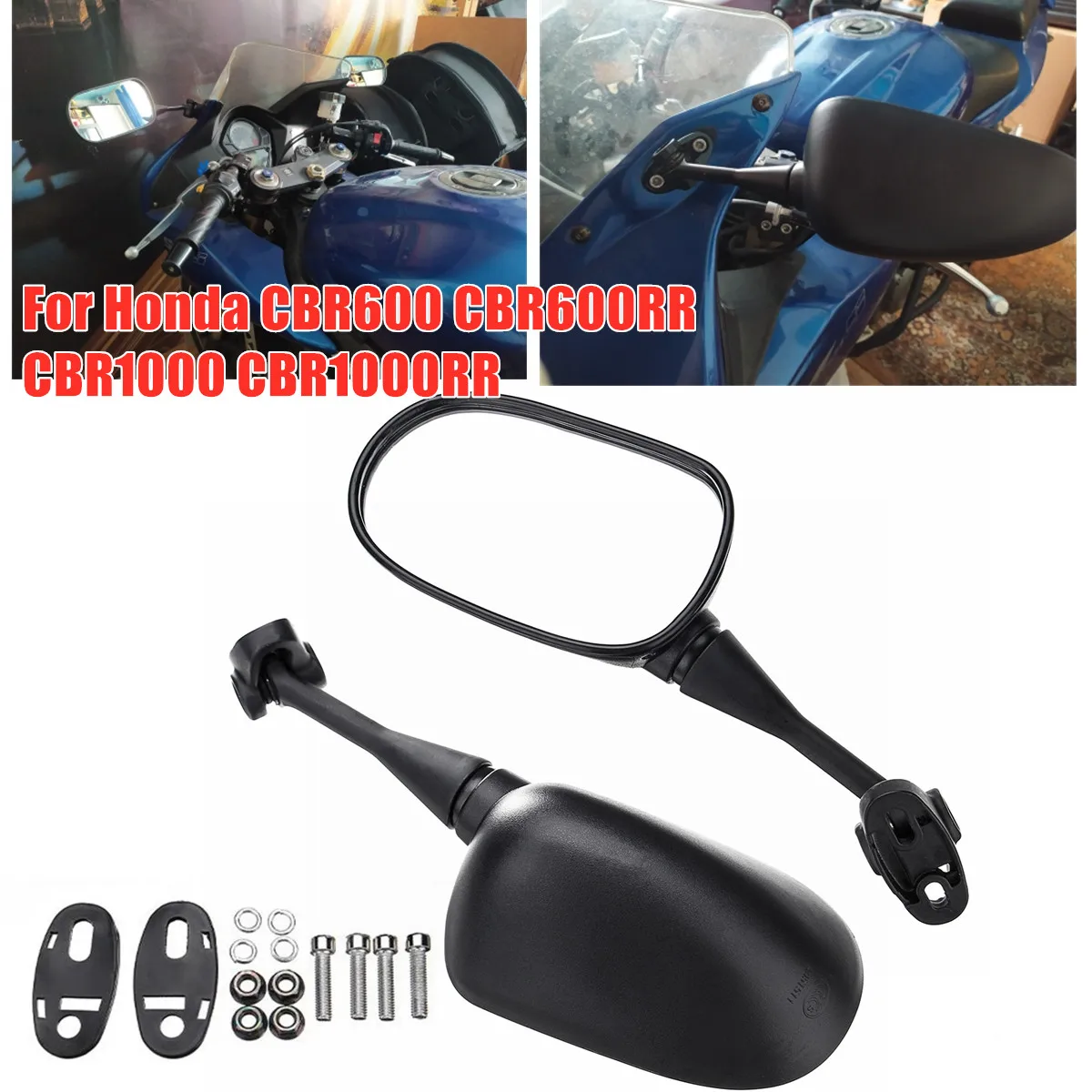 

2pcs 18mm Motorcycle Rearview Rear View Mirrors Glass Back Side Mirror Right Left For Honda CBR600 CBR600RR CBR1000 CBR1000RR