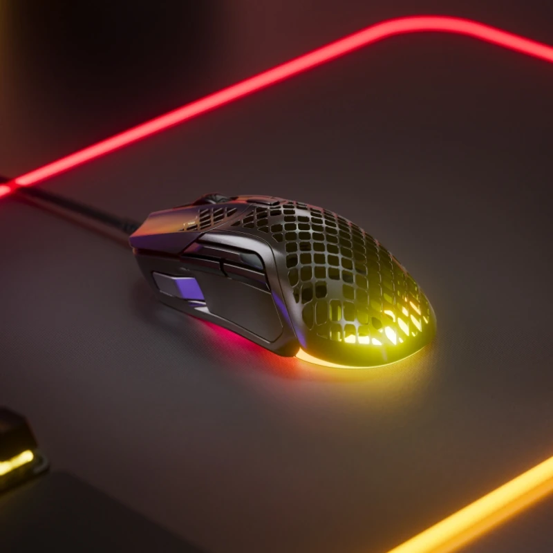 Оригинальная проводная игровая мышь SteelSeries Aerox 5 с оптическим сенсором TrueMove Air 18000 CPI, ультралегкая, водостойкая конструкция (art.: 3920dbddcbe0c) - 3920dbddcbe0c