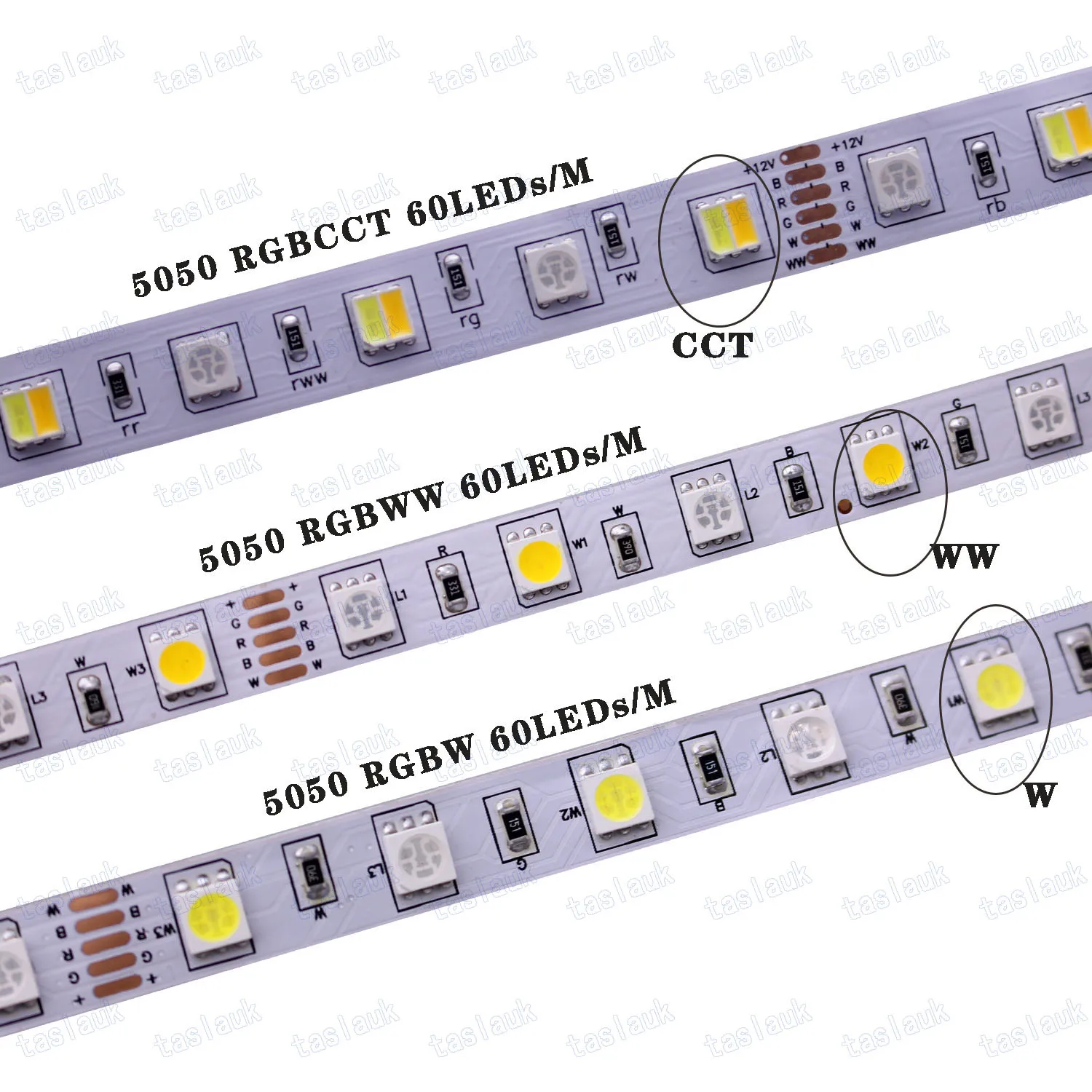 

SMD 5050 RGB LED Strip Waterproof 5M 300LED DC 12V 24V CCT RGBCCT RGBW RGBWW WHITE WARM WHITE NW Fita LED Light Strips Flexible