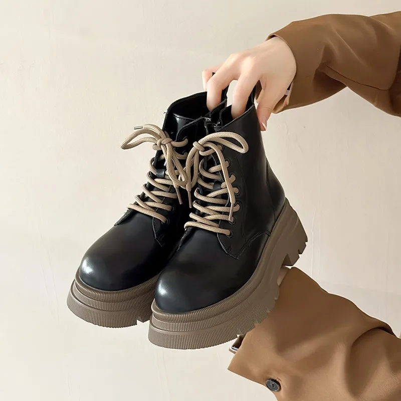 

Ботинки Martin в британском стиле, новинка 2023, женские модные и модные короткие ботинки на толстой подошве в Instagram для весны и осени