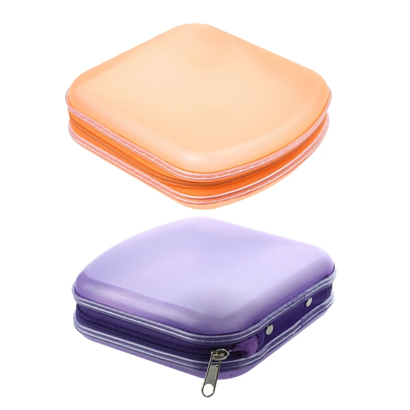 

Лидер продаж, 2 шт., 40 дисков, CD, DVD, VCD, DJ, рандомный чехол, Жесткий Чехол, кошелек, сумка для переноски (фиолетовый и оранжевый)