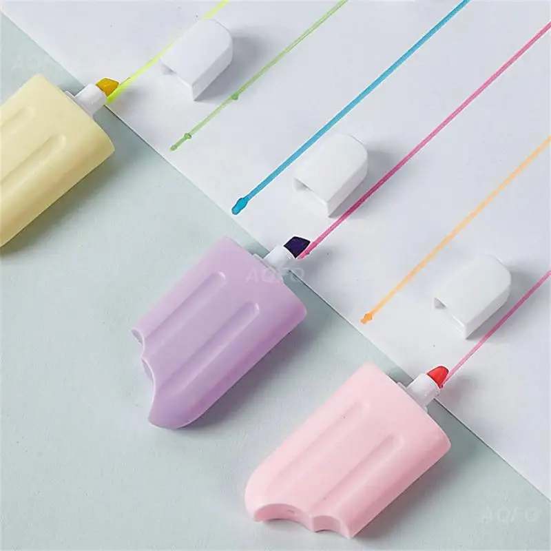Marking Pen Candy Ice Cream Text Writing Creative Cartoon Cute Radish Sausage Flower Color Marker Pen Plastic 6-color Flat Head images - 6
