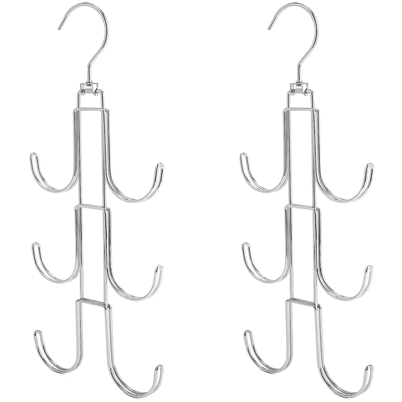 

360°Rotating Purse Hangers For Closet,Silver Metal Bag Holder Storage Hooks,Portable Purse Racks