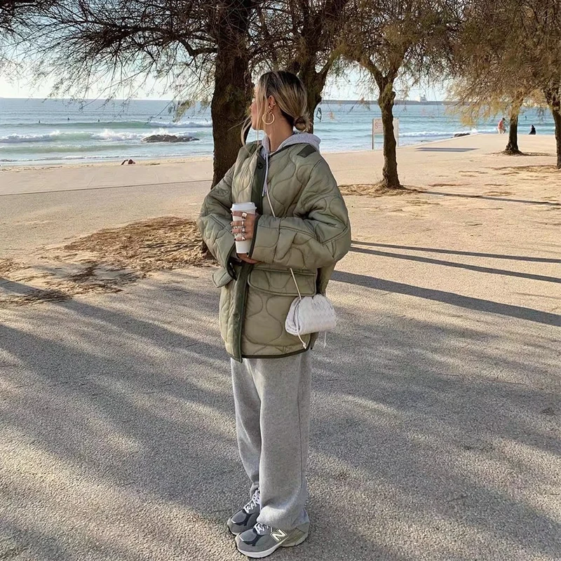 2022 Women's Jacket Long Sleeve Loose Oversize Overcoat Fashion Jacket for Women Winter Coat Female Parkas